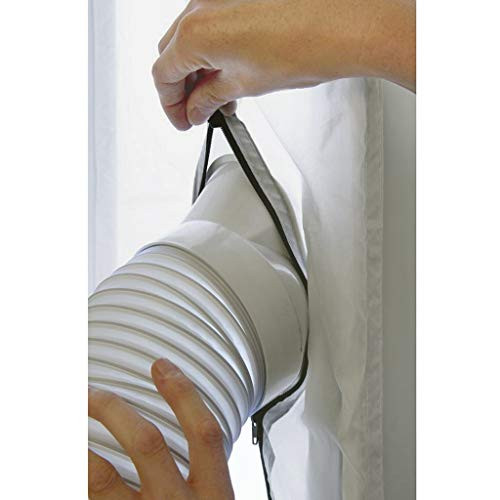 CapsA Window Seal for AC Unit Window Slide Kit Air Conditioner Accessories Window Seal for Portable Air Conditioner with Zip and Adhesive Fastener Best Way to Seal Tilted Window -Silver-
