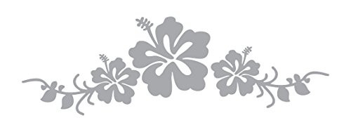 Hibiscus and Vine Motif Design 1 - Coastal Design Series - Etched Decal - For Shower Doors, Glass Doors and Windows - 9" tall x 28" wide - Custom Sizes Available