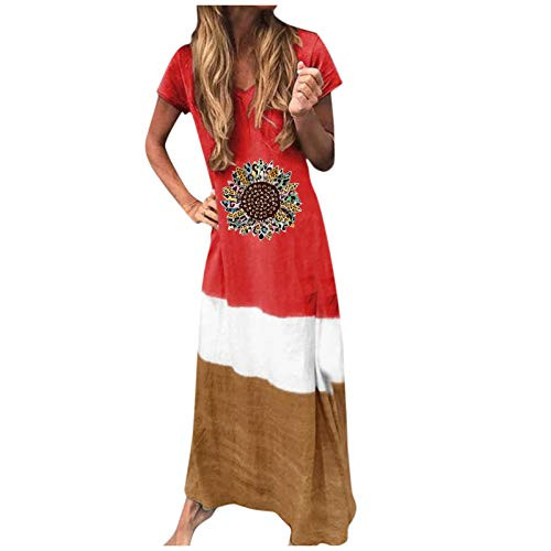fine_fine Dresses for Womens Short Sleeve Bohemian T-Shirt Sun Dresses Printed Sexy V-Neck Loose Long Maxi Dress fine_fine Dresses for Womens Short Sleeve Bohemian T-Shirt Sun Dresses Printed Sexy V-Neck Loose Long Maxi Dress