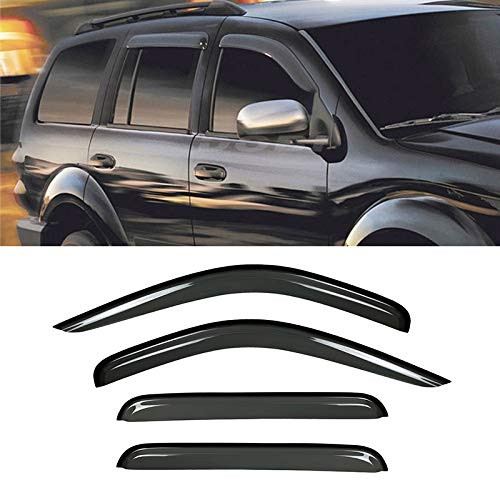 Audrfi 4pcs Window Visors Sun Rain Guard for 98-03 Dodge Durango, 00-04 Dodge Dakota Crew Cab -Quad cab- Side Window Deflectors Vent Visor