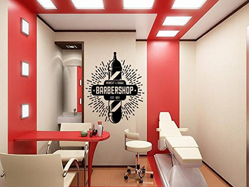 Wall Window Decal Sticker Barber Shop Man Salon Haircut Beard Face Tools Logo Salon 920b