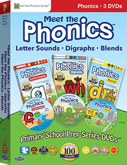 Meet the Phonics - 3 DVD Boxed Set -Meet the Letter Sounds, Meet the Digraphs  and  Meet the Blends-