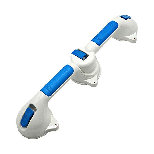 LIZHAIMING Suction Bathroom Grab Rails, Hand Rail for Disabled, Portable Mobility Aids Safety Handle with Suction Cup Fitting, No Fixings Needed for Bathroom, Children and Disability Aids,Blue