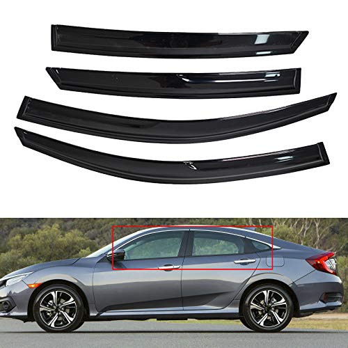 munirater Window Vent Visor Rain Guard Shade Replacement for 2016-2020 Honda Civic Sedan