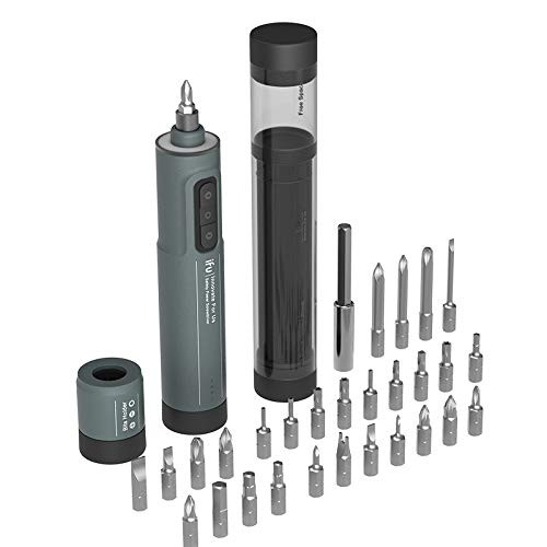 Kingshark Mini Electric Screwdriver - Cordless Power Screwdriver Automatic Mode Magnetic Precision Power Screwdriver Repair Tool Kit with LED Light and Magnetic Mat for Phone, Laptop, Watch