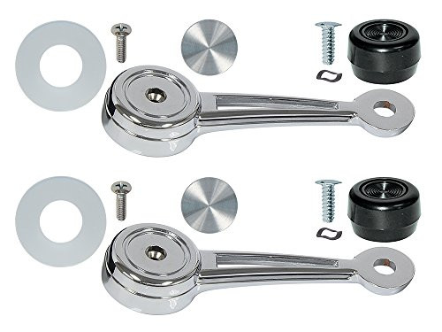 Manual Crank Window Handles Pair With Black Knob 1968-72 Mustang, Galaxie, Torino, Maverick -EBC8AZ-23342KTBK-