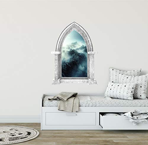 24" Castle Scape Dragon Kingdom -2 Marble Stone Castle Window Wall Decal Sticker Mural Medieval Fantasy Fairytale Kids Bedroom Playroom Nursery Decor 24" Castle Scape Dragon Kingdom -2 Marble Stone Castle Window Wall Decal Sticker Mural Medieval Fantasy Fairytale Kids Bedroom Playroom Nursery Decor