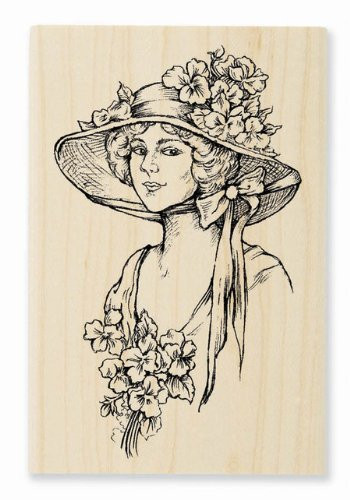STAMPENDOUS Wood Handle Stamp, Garden Gal Image