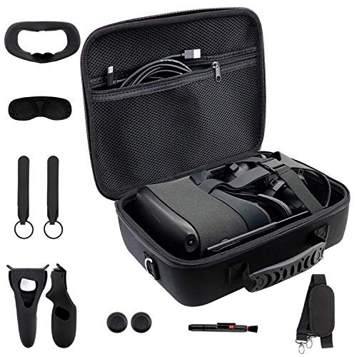 VR Accessories Kit for Oculus Quest One - Caogor VR Carrying Case for Oculus Quest VR Headset and Touch Controllers Portable Hard Shell Travel Protective Storage Case Bag includes Multiple Accessories