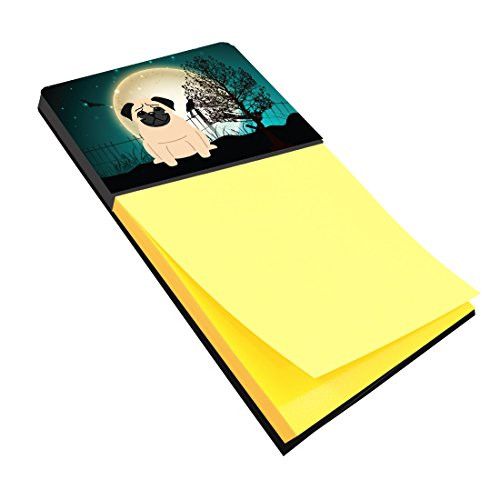 Caroline's Treasures Halloween Scary Pug Fawn Sticky Note Holder, Multicolor (BB2198SN)