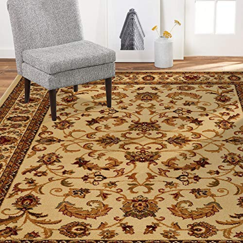 Home Dynamix 3208-100 Royalty Elati Traditional Area Rug 43"x62", Oriental Ivory