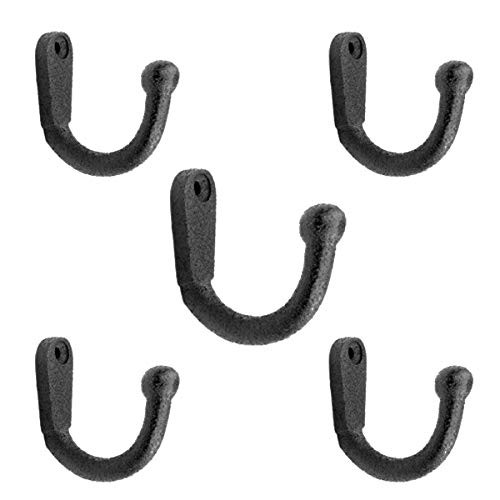 5 Coat Hooks Black Wrought Iron Knob Tip Set of 5 - Renovator's Supply