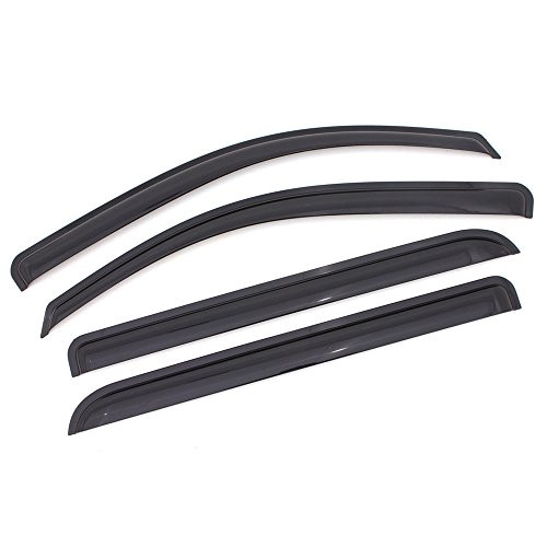 Window Visor Compatible With 2013-2018 Hyundai Santa Fe -Exclude XL Models-, Acrylic Smoke Tinted 4PCS Sun Rain Shade Guard Wind Vent Air Deflector by IKON MOTORSPORTS, 2014 2015 2016 2017