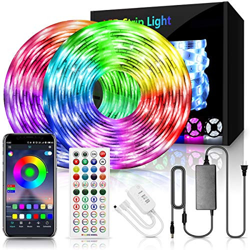 65.6FT/20M LED Strip Lights, ARKOCHIC RGB Led Lights Strip Music Sync Smart Led Lights, 5050 SMD Color Changing LED Strips with Bluetooth Controller Apply for TV, Bedroom, Party and Home Decoration 65.6FT/20M LED Strip Lights, ARKOCHIC RGB Led Lights Strip Music Sync Smart Led Lights, 5050 SMD Color Changing LED Strips with Bluetooth Controller Apply for TV, Bedroom, Party and Home Decoration