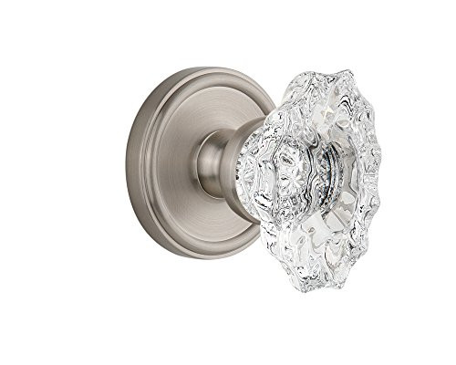 Grandeur Georgetown Rosette with Biarritz Knob, Double Dummy, Satin Nickel