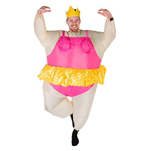 Bodysocks Adult Inflatable Ballerina Fancy Dress Costume Pink