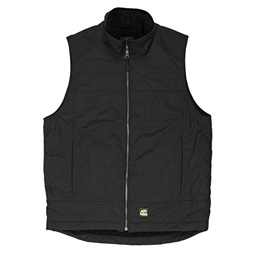 Berne Men's Fleece Lined Ripstop Vest, Large Regular, Black