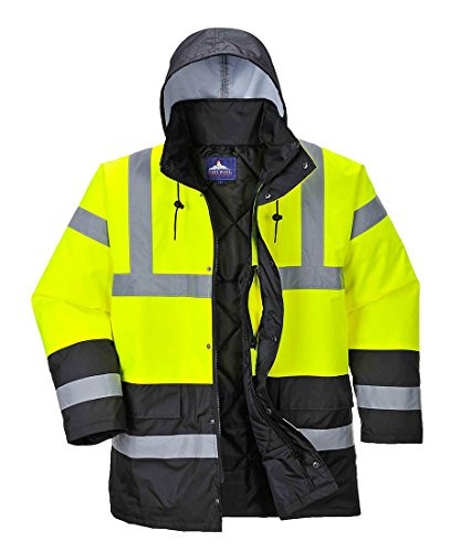 Portwest US466YBRXXXL Hi-Vis Contrast Traffic Jacket, 3X-Large, Yellow
