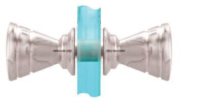 CRL Polished Chrome Ribbed Bow-Tie Style Back-to-Back Knob