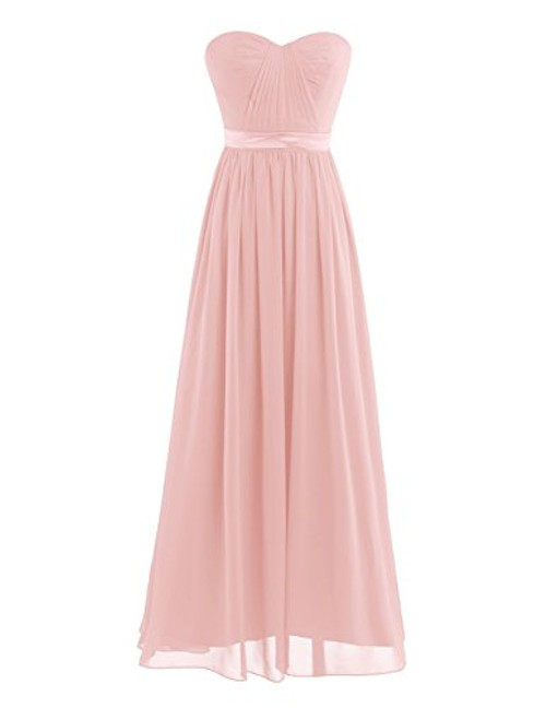 YiZYiF Women Chiffon Pleated High-Waisted Empire Bridesmaid Dress Long Evening Prom Gown Pearl Pink 14 YiZYiF Women Chiffon Pleated High-Waisted Empire Bridesmaid Dress Long Evening Prom Gown Pearl Pink 14