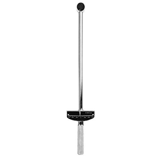 Torque Wrench, 1/2" Pointer Torque Wrench Beam Style Torque Wrench with Built-in Standard and Metric readings for Car Repair