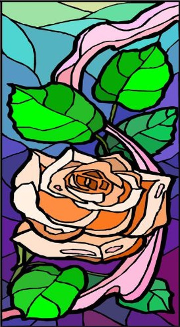 An Orange and White Rose Flower - Etched Vinyl Stained Glass Film, Static Cling Window Decal An Orange and White Rose Flower - Etched Vinyl Stained Glass Film, Static Cling Window Decal
