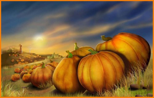 Field of Pumpkins on Hills with a Scarecrow - Vinyl Stained Glass Film, Static Cling Window Decal Field of Pumpkins on Hills with a Scarecrow - Vinyl Stained Glass Film, Static Cling Window Decal