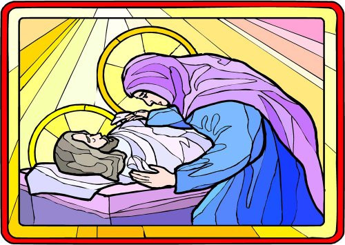 Mary Magdeline in Jesus' Tomb - Etched Vinyl Stained Glass Film, Static Cling Window Decal Mary Magdeline in Jesus' Tomb - Etched Vinyl Stained Glass Film, Static Cling Window Decal