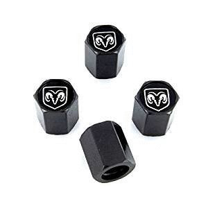 4pcs Ram Black Logo Black Tire Stem Valve Caps Auto Car Accessories Continental Designed Dodge
