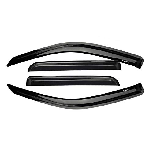 AUTEX 4Pcs Tape On Window Visor Deflector Compatible with Explorer 2002 2003 2004 2005 2006 2007 2008 2009 2010 Sun Rain Side Guard