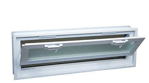 Glass Block Vent - 24x8 Vinyl Hopper Vent