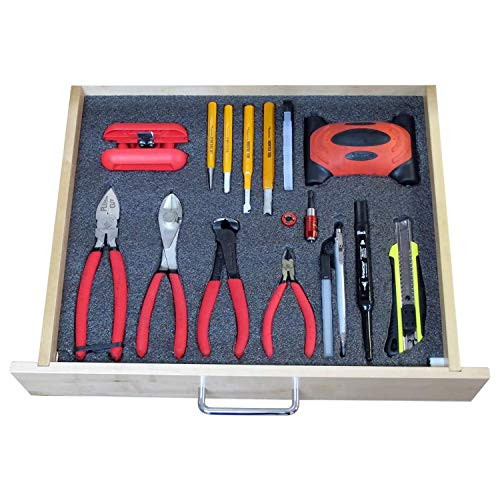 FastCap Kaizen Tool Chest Toolbox Drawer Organizer Customizable 57mm 1/8 Inch Layered Sandwich Foam Sheet, Black/White