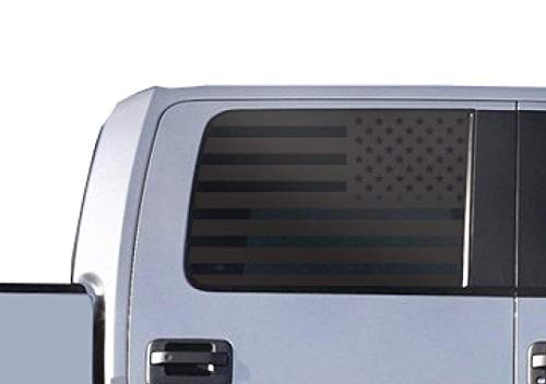 USA American Flag Decals for Ford F150 Crew Cab in Matte Black for 2009 - 2014 Crew Cab side windows - FF8.A