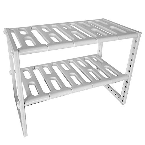 OhhGo 2-Tier Sink Rack Under Sink Organizer Stand Expandable Kitchen Storage Shelf