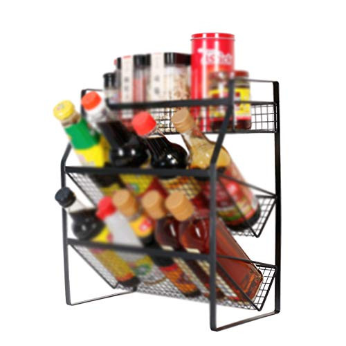 NNHDWS Spice Rack, 3 Tier Spice Rack Organizer Seasoning Organizer,Shelf, Oblique designfor Kitchen Countertop, Cabinets and Pantry, Standing Spice Rack