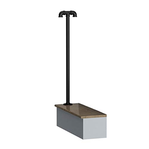 Single Post Steps Porch Handrail, Wrought Iron Supports Fits 1 Steps Grab Rail Single Railing Sturdy Outdoor Stair Handrail for Villa Hotel Garden