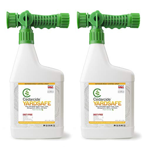 Cedarcide Yardsafe -2 Quarts- Cedar Oil Mosquito Yard Spray - Pet Safe Natural Pest Control Lawn Spray Kills  plus Repels Fleas Ticks Ants Mites and Harmful Biting Insects in All Stages of Life