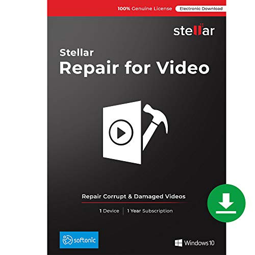 Stellar Repair for Video for Windows-Repair All Damaged Video File formats-1 Device - 1 Year Subscription-2019 Ready -Download Code-