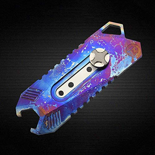 TITANER Utility Knife, Pocket Knives Box Cutter, Locking Razor Knife, Retractable Razor Blade Replaceable Knife, -Blue-
