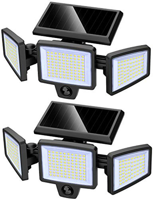 Outdoor Solar Powered Flood Lights with Motion Sensor, 210 LED 2500LM, IP65 Waterproof, 3 Adjustable Heads, 270 Wide Angle, Wireless Security Light for Garage Patio Porch Garden Yard - 2 Pack Outdoor Solar Powered Flood Lights with Motion Sensor, 210 LED 2500LM, IP65 Waterproof, 3 Adjustable Heads, 270 Wide Angle, Wireless Security Light for Garage Patio Porch Garden Yard - 2 Pack