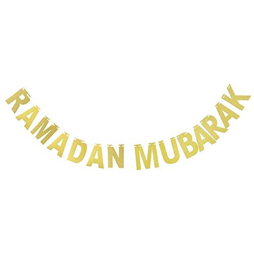 Ramadan Mubarak Banner - Eid Mubarak Bunting - Muslim Islam Ramadan Party Decorations Gold Glitter Ramadan Mubarak Banner - Eid Mubarak Bunting - Muslim Islam Ramadan Party Decorations Gold Glitter