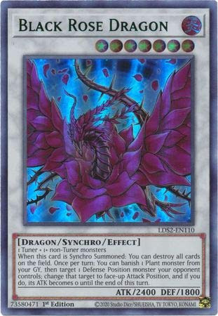 Black Rose Dragon -Green- - LDS2-EN110 - Ultra Rare - 1st Edition