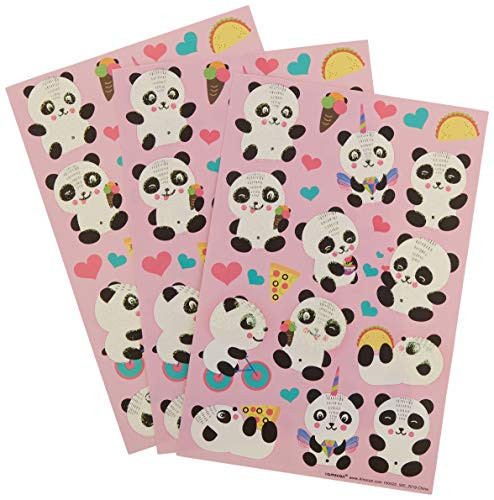Assorted Baby Panda Sticker | Multicolor | Party Favor | 3 Sheets