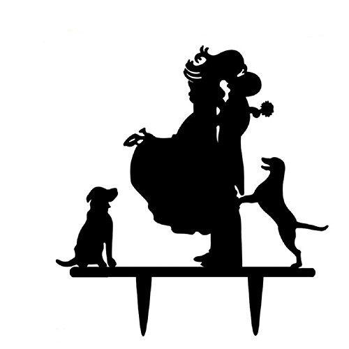 Wedding Cake Toppers Dogs Acrylic Cake Topper of Engagement and Wedding with Bride and Groom