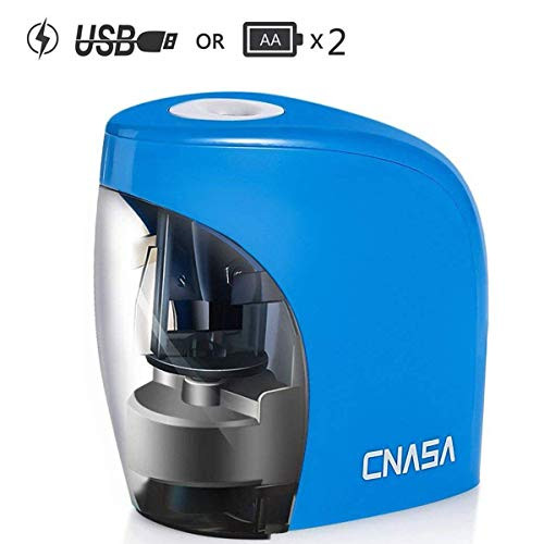 Pencil Sharpener,Electric Pencil Sharpener for NO.2 Pencils and Colored Pencils,Portable Automatic Electric Sharpener Feature for Home/School/Classroom/Office,USB or 2AA Batteries BLUE