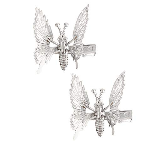 Wantao Hollow Moving Butterfly Hair Clips Dream Wedding Barrettes Hairpin for Bridal Children Girl-Silver- Wantao Hollow Moving Butterfly Hair Clips Dream Wedding Barrettes Hairpin for Bridal Children Girl-Silver-