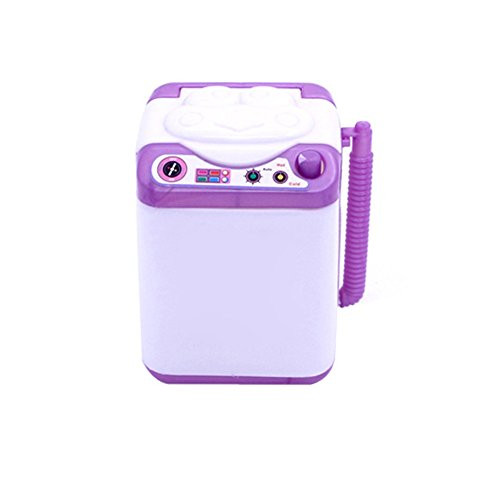 Aland Doll Washing Machine Play House Toy Cute Silicone Doll Washing Machine Mini Washer Doll House Furniture Accessory Random Color