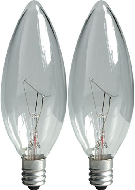GE Crystal Clear Incandescent Chandelier Light Bulbs- 25-Watt- 160 Lumen- Candelabra Base- Clear Light Bulbs- Soft White- 2-Pack- Decorative Candelabra Light Bulbs- Blunt Tip Candelabra Bulbs