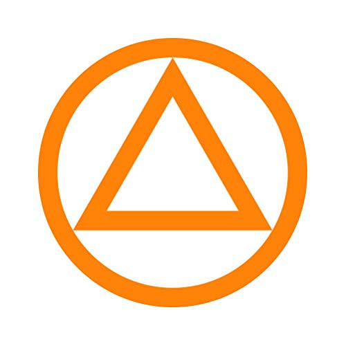 RDW AA Alcoholics Anonymous Symbol Sticker - Decal - Die Cut - Orange 1.50inch x 1.50inch