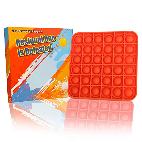KARKEN Push Pop Bubble Fidget Sensory Toy-Fidget Toys for Kids and Adult-Autism Special Needs Stress Reliever Toy- Squeeze Sensory Toy- Anti-Anxiety Tools -Orange-Square-